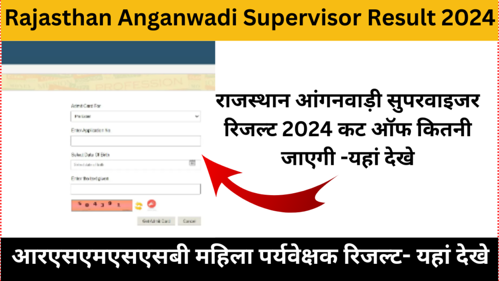 Rajasthan Anganwadi Supervisor Result 2024